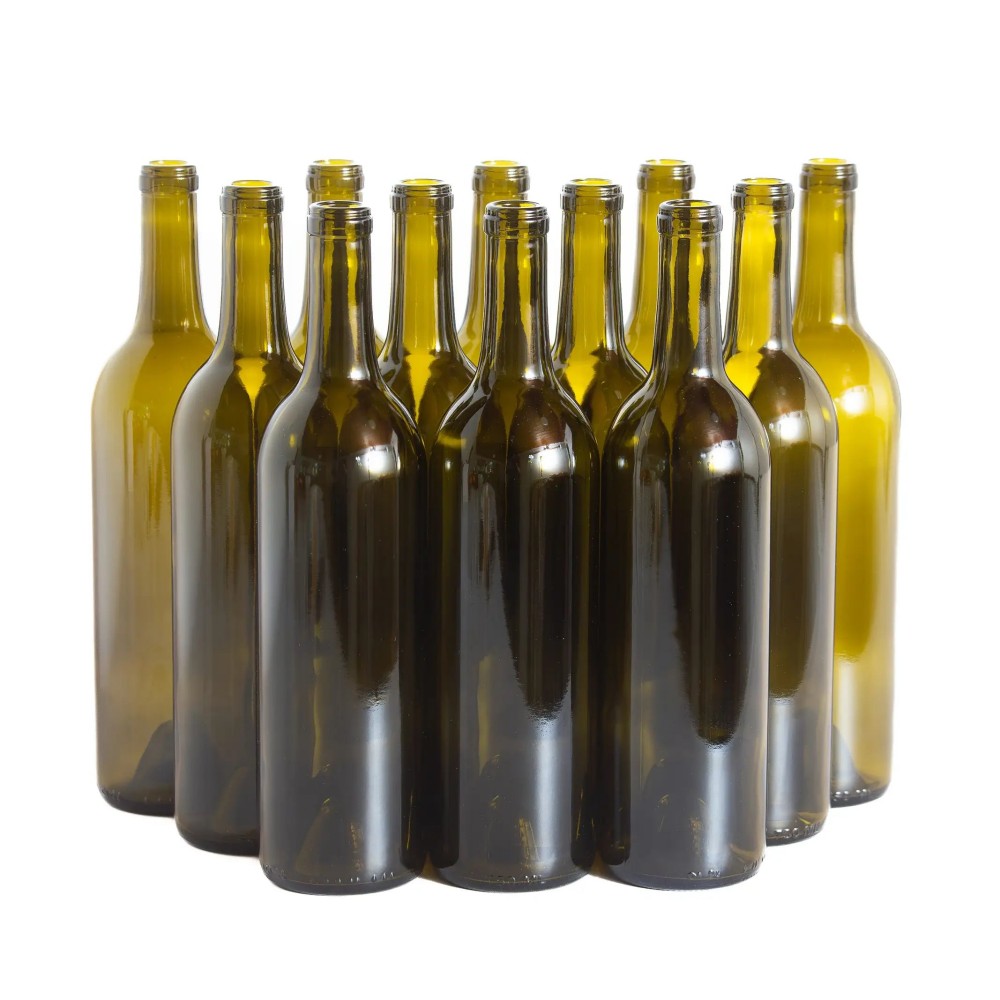 750ml Antique Green Wine Bottles
